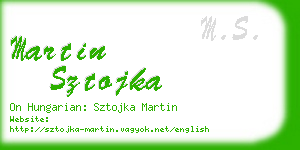 martin sztojka business card